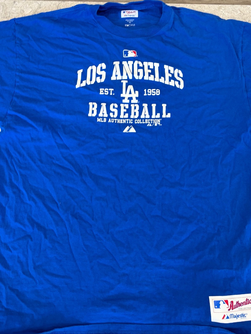 Los Angeles Dodgers Majestic Authentic Collection MLB Blue Tee-XL
